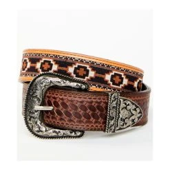 Cheap ???? Cody James Men's Basketweave Billet With Southwestern Strap 3PC Buckle Belt Brown ????