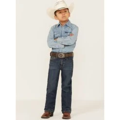 Promo ???? Cody James Little Boys' Saguaro Dark Wash Mid-Rise Stretch Slim Bootcut ???? Jeans - Sizes 4-8 Blue ???? -Cody James -shop unnamed file 1752