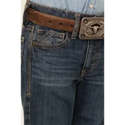 Promo ???? Cody James Little Boys' Saguaro Dark Wash Mid-Rise Stretch Slim Bootcut ???? Jeans - Sizes 4-8 Blue ???? -Cody James -shop unnamed file 1753