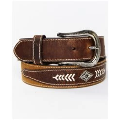 Promo ???? Cody James Men's Diamond Stitch Belt Brown ????