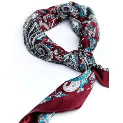 Brand new ???? Cody James Men's Silk Burgundy Paisley Wild Rag Scarf ????
