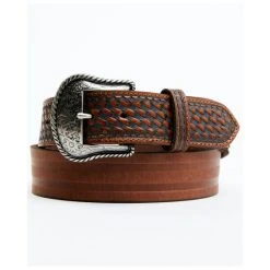 Buy ⌛ Cody James Men's Embossed Embossed Double Stripe & Basketweave Western Belt Medium Brown ????