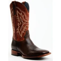 Outlet ???? Cody James Men's Cody Blue Utta Dark Brown Performance Leather Western ???? Boots - Broad Square Toe Orange ????