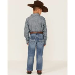 Hot Sale ⌛ Cody James Little Boys' Silverton Light Wash Mid-Rise Stretch Relaxed Bootcut ???? Jeans - Sizes 4-8 ????