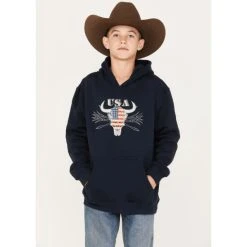 Brand new ⌛ Cody James Boys' Bull Flag Hooded Sweatshirt Navy ????