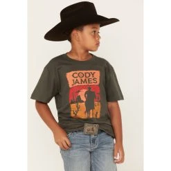 Best deal ⌛ Cody James Boys' Sunset Desert Silhouette Graphic T-Shirt Charcoal ????
