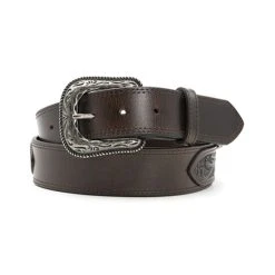 Flash Sale ???? Cody James Men's Metal Concho Overlay Western Belt Dark Brown ????