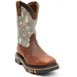 Outlet ???? Cody James Men's Camo Decimator Western Work ???? Boots - Soft Toe Brown ????