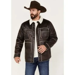 Best deal ???? Cody James Men's Carmine Faux Shearling Shacket Brown ????