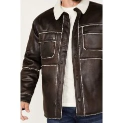 Best deal ???? Cody James Men's Carmine Faux Shearling Shacket Brown ???? -Cody James -shop unnamed file 1904