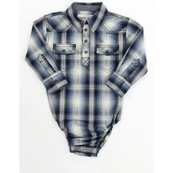 Best Pirce ???? Cody James Infant-Boys' Plaid Print Long Sleeve Western Snap Onesie Blue ✔️