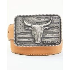 Deals ???? Cody James Boys' Brown Steer Head Belt ????