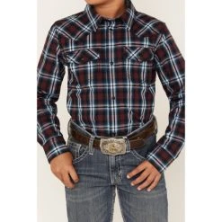 Discount ???? Cody James Boys' Plaid Print Long Sleeve Snap Western ???? Shirt Red ???? -Cody James -shop unnamed file 1964