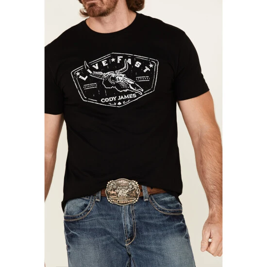 Budget ???? Cody James Men's Live Fast Graphic Short Sleeve T-Shirt Black ???? 3 Budget ???? Cody James Men's Live Fast Graphic Short Sleeve T-Shirt Black ???? - Image 3