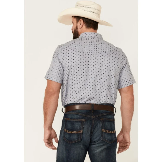 Hot Sale ???? Cody James Men's Double Arrow Geo Print Short Sleeve Snap Western ???? Shirt Grey ???? 4 Hot Sale ???? Cody James Men's Double Arrow Geo Print Short Sleeve Snap Western ???? Shirt Grey ???? - Image 4