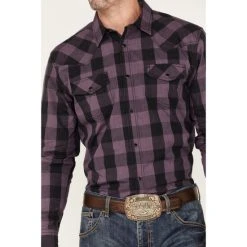 Cheapest ???? Cody James Men's Rustler Large Plaid Snap Western ???? Shirt Purple ???? -Cody James -shop unnamed file 2029