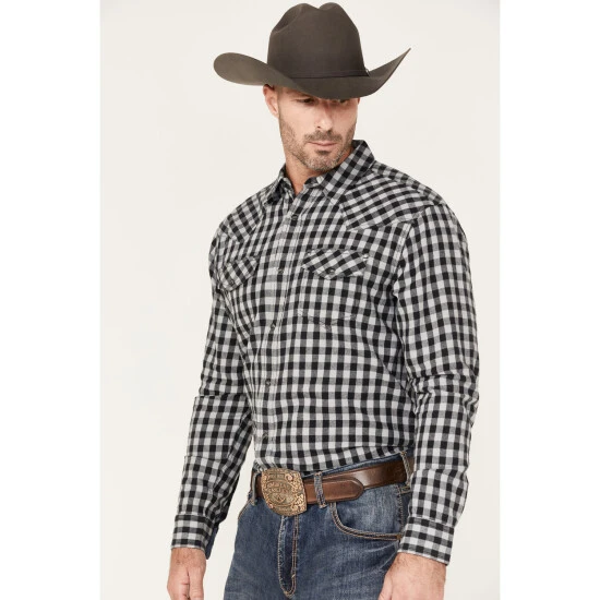 Promo ???? Cody James Men's Visa Versa Small Plaid Snap Western Flannel ???? Shirt Grey ???? 2 Promo ???? Cody James Men's Visa Versa Small Plaid Snap Western Flannel ???? Shirt Grey ???? - Image 2