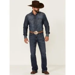 Best Sale ???? Cody James Men's Dark Wash King Fisher Stretch Slim Bootcut ???? Jeans Blue ✔️