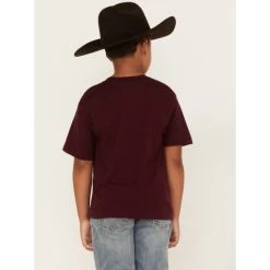 Budget ???? Cody James Boys' Desert Cactus & Skull Logo Graphic T-Shirt Maroon ???? -Cody James -shop unnamed file 2110