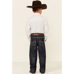 New ???? Cody James Little Boys' Night Hawk Medium Wash Mid-Rise Stretch Relaxed Bootcut ???? Jeans Blue ????