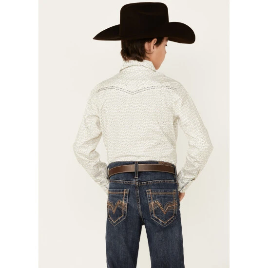 Buy ✔️ Cody James Boys' Crackle Southwestern Print Long Sleeve Snap Western ???? Shirt White ⭐ 3 Buy ✔️ Cody James Boys' Crackle Southwestern Print Long Sleeve Snap Western ???? Shirt White ⭐ - Image 3