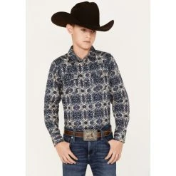 Coupon ???? Cody James Boys' Print Long Sleeve Snap Western ???? Shirt Purple ????