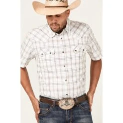 Brand new ???? Cody James Men's Eastland Large Plaid Short Sleeve Snap Western ???? Shirt White ???? -Cody James -shop unnamed file 2192