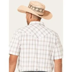 Brand new ???? Cody James Men's Eastland Large Plaid Short Sleeve Snap Western ???? Shirt White ???? -Cody James -shop unnamed file 2193