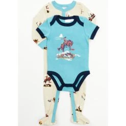 Cheap ✔️ Cody James Infant-Boys' Bucking Horse Graphic Footed Pj Onesie Set - 2-Piece Cream ✔️