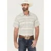 Flash Sale ???? Cody James Men's Faithful Horizontal Stripe Short Sleeve Snap Western ???? Shirt Multi ????