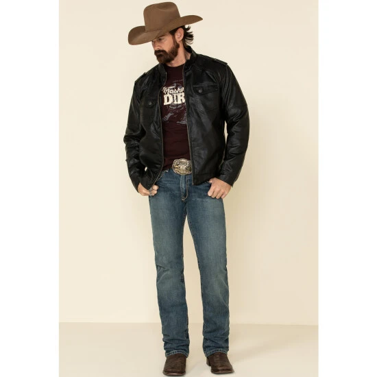 Brand new ⭐ Cody James Men's Black Backwoods Distressed Faux Leather Moto Jacket - Tall ???? 2 Brand new ⭐ Cody James Men's Black Backwoods Distressed Faux Leather Moto Jacket - Tall ???? - Image 2