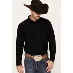 Wholesale ???? Cody James Men's Wooly Mammoth Solid Long Sleeve Snap Western ???? Shirt Black ????