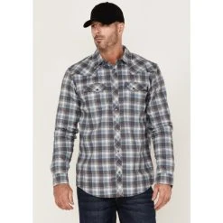 Coupon ???? Cody James Men's FR Large Plaid Long Sleeve Snap Work ???? Shirt Charcoal ????