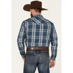Promo ❤️ Cody James Men's Expression Large Plaid Snap Western ???? Shirt Navy ???? -Cody James -shop unnamed file 2283