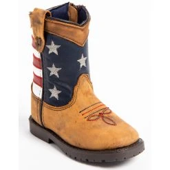 Best Sale ???? Cody James Toddler Boys' USA Flag Western ???? Boots - Wide Square Toe For Toddler-Boy Brown ????