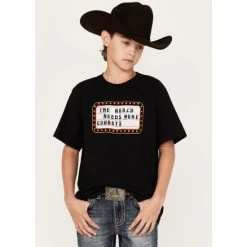 New ???? Cody James Boys' Cowboy Signage Graphic T-Shirt Black ????