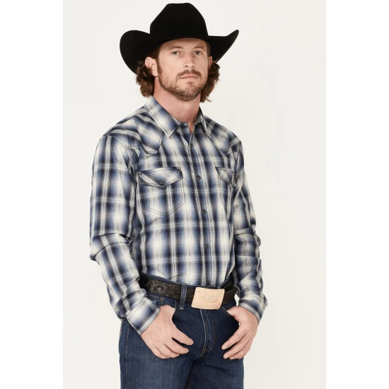 Best Pirce ???? Cody James Men's Trailblazer Plaid Print Long Sleeve Western Snap ???? Shirt Blue ???? 2 Best Pirce ???? Cody James Men's Trailblazer Plaid Print Long Sleeve Western Snap ???? Shirt Blue ???? - Image 2