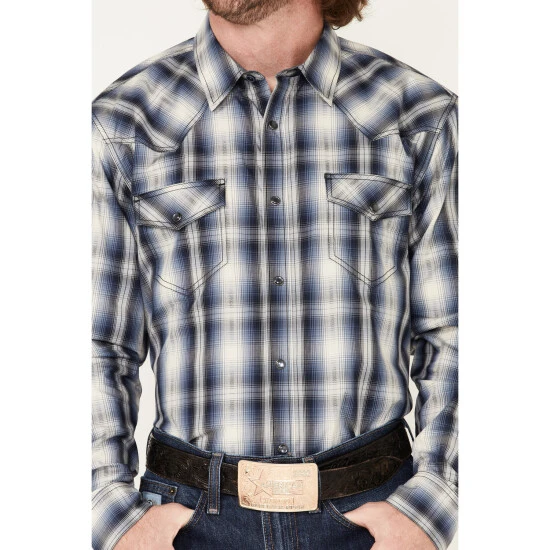Best Pirce ???? Cody James Men's Trailblazer Plaid Print Long Sleeve Western Snap ???? Shirt Blue ???? 3 Best Pirce ???? Cody James Men's Trailblazer Plaid Print Long Sleeve Western Snap ???? Shirt Blue ???? - Image 3