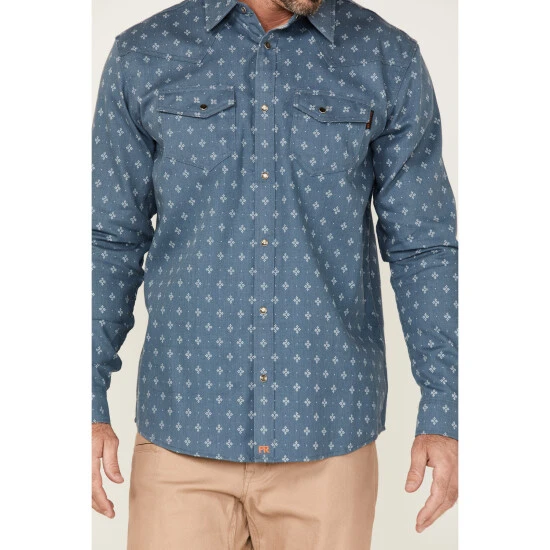 Discount ???? Cody James Men's FR Foulard Print Long Sleeve Snap Work ???? Shirt Medium Blue ???? 3 Discount ???? Cody James Men's FR Foulard Print Long Sleeve Snap Work ???? Shirt Medium Blue ???? - Image 3