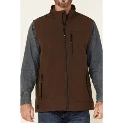 Budget ???? Cody James Core Men's Brown Bonded Wrightwood Zip-Front Softshell Vest - Big & Tall ???? -Cody James -shop unnamed file 2355