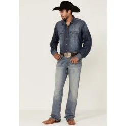 Discount ???? Cody James Core Men's Bear Down Light Wash Stretch Slim Bootcut ???? Jeans Blue ✨