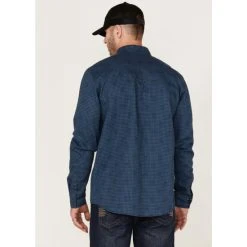 Best Pirce ⌛ Cody James Men's FR Houndstooth Check Long Sleeve Snap Work ???? Shirt Medium Blue ⭐ -Cody James -shop unnamed file 2430
