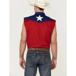 Best Pirce ???? Cody James Men's Texas Flag Bubba Sleeveless Snap Western ???? Shirt Red/white/blue ???? -Cody James -shop unnamed file 2477