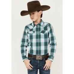 Best deal ???? Cody James Boys' Plaid Print Long Sleeve Western ???? Shirt Blue ????