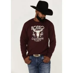 Cheapest ???? Cody James Men's Cow Country Rodeo Graphic T-Shirt Burgundy ✔️