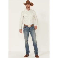 Outlet ⌛ Cody James Men's Crackle Southwestern Geo Print Long Sleeve Snap Western ???? Shirt White ✨ -Cody James -shop unnamed file 2506