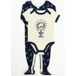 Brand new ???? Cody James Infant-Boys' Desert Conversation Print Onesie Footed Pj Set - 2-Piece Navy ????
