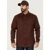 Brand new ???? Cody James Men's FR Tartan Plaid Long Sleeve Snap Work ???? Shirt Brown ????