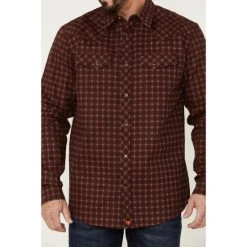 Brand new ???? Cody James Men's FR Tartan Plaid Long Sleeve Snap Work ???? Shirt Brown ???? -Cody James -shop unnamed file 2525