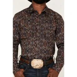 New ???? Cody James Men's Bandera Large Paisley Print Long Sleeve Snap Western ???? Shirt Brown ???? 6 New ???? Cody James Men's Bandera Large Paisley Print Long Sleeve Snap Western ???? Shirt Brown ???? -Cody James -shop unnamed file 2533